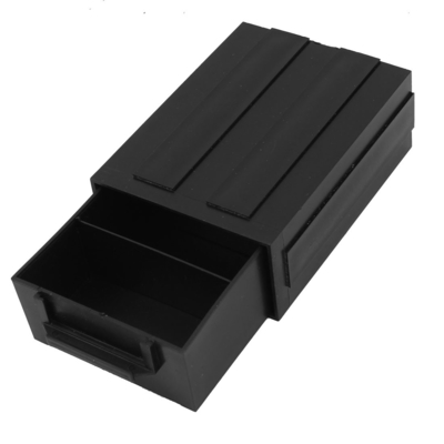 กล่องลิ้นชักส่วนประกอบ ESD IC ป้องกันไฟฟ้าสถิตย์พลาสติกสีดำ