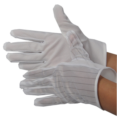 ตรวจสอบถุงมือผ้าฝ้าย ESD ป้องกันไฟฟ้าสถิตย์สำหรับสายการผลิตอิเล็กทรอนิกส์