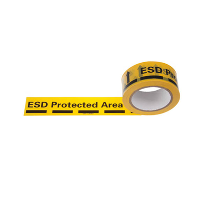 เทปเตือน ESD ทางเดินที่ละเอียดอ่อน PVC อิเล็กทรอนิกส์สำหรับบรรจุภัณฑ์ป้องกันไฟฟ้าสถิตย์