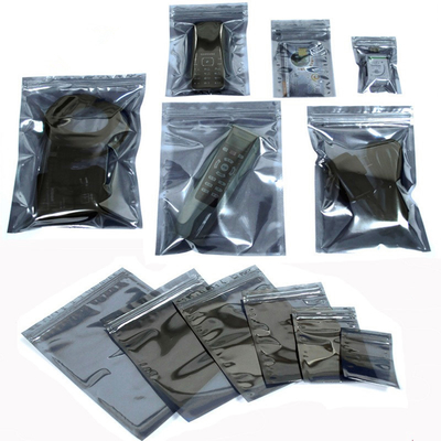 ซิปล็อคใส ESD Metalized Static Shielding Bag สำหรับบรรจุส่วนประกอบ