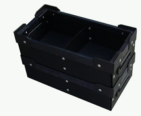 กันกระแทก 1-10 มม. ESD สีดำ PP Corflute กล่องเก็บแผ่นลูกฟูกป้องกันไฟฟ้าสถิตย์