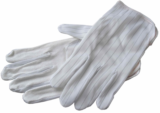 ถุงมือป้องกันไฟฟ้าสถิตย์ PVC ESD แบบจุดดูดซับเหงื่อ