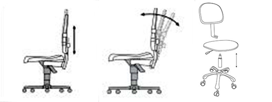 เก้าอี้เซฟตี้ ESD ป้องกันไฟฟ้าสถิตย์แบบปรับได้ Pu Foam สำหรับเวิร์กสเตชันในห้องปฏิบัติการ