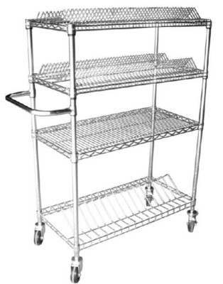 สแตนเลสคาร์บอน ESD SMT SMD PCB Reel Storage Trolley โลหะชั้นวาง Chrome สาย Rack Rack รถกระบะ
