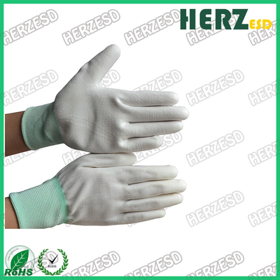 การตรวจสอบการประกอบงานความแม่นยํา Palm PU Coated Anti Static ESD Safety Gloves ESD Palm Fit Gloves
