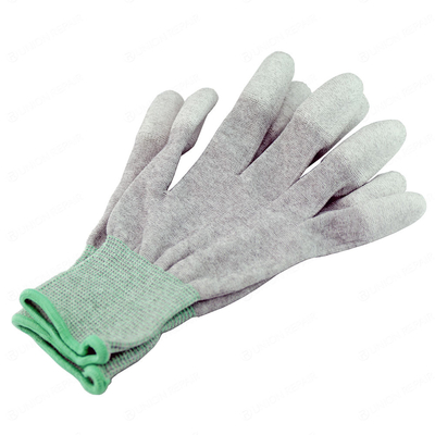 ESD ใยคาร์บอน ถุงมือ PU ปลาย Anti-static ถุงมือความปลอดภัย