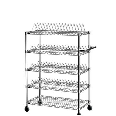 ESD Wire Shelf Trolley ที่กําหนดเอง สแตนเลส Mesh กระเป๋าเก็บของ Antistatic