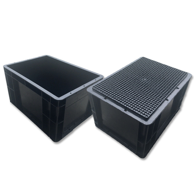 ESD Bin Box Esd กล่องเครื่องมือพลาสติก สีดํา ปีพี PVC anti-static Box สําหรับ PCB
