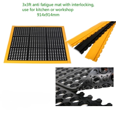 Interlock กันคลื่นยาง Mat Sith หลุมระบายน้ําหลุมยาง Ramp Mat Roll กับหลุม