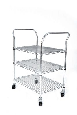 ESD Wire Shelf Trolley ที่กําหนดเอง สแตนเลส Mesh กระเป๋าเก็บของ Antistatic