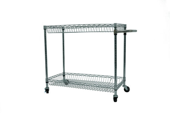 ESD Wire Shelf Trolley ที่กําหนดเอง สแตนเลส Mesh กระเป๋าเก็บของ Antistatic