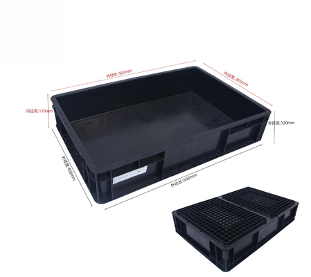 600*400mm ESD กล่องพลาสติก ESD ถังเก็บของ กล่องนําไฟฟ้าสําหรับชิ้นส่วนอิเล็กทรอนิกส์