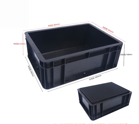 400x300mm ถังเก็บของ ESD ที่สามารถสะสมได้ ถังเก็บของพลาสติกอุตสาหกรรม
