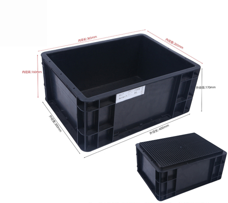 400x300mm ถังเก็บของ ESD ที่สามารถสะสมได้ ถังเก็บของพลาสติกอุตสาหกรรม
