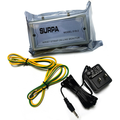 ESD SURPA 518-2 ESD เครื่องทดสอบเชือกข้อมือ / เครื่องตรวจจับเชือกข้อมือแบบออนไลน์