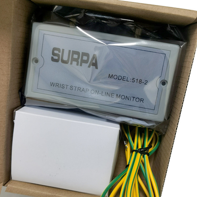 ESD SURPA 518-2 ESD เครื่องทดสอบเชือกข้อมือ / เครื่องตรวจจับเชือกข้อมือแบบออนไลน์