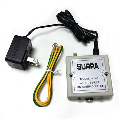 เครื่องทดสอบสายรัดข้อมือ ESD SURPA 518-1 แบบออนไลน์ ตรวจสอบการต่อสายดินแบบเรียลไทม์