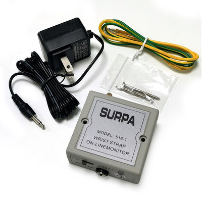 เครื่องทดสอบสายรัดข้อมือ ESD SURPA 518-1 แบบออนไลน์ ตรวจสอบการต่อสายดินแบบเรียลไทม์