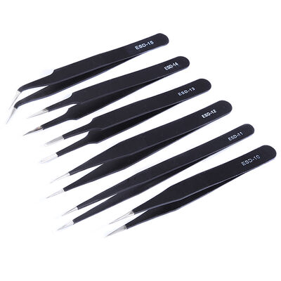 แหนบสแตนเลสสตีล ESD ปลอดภัย ขนาด 110 มม. สำหรับงานอิเล็กทรอนิกส์และซ่อมโทรศัพท์