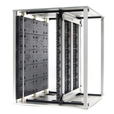 ชั้นวาง PCB นิตยสาร ESD แบบปรับได้รางเฟือง ชั้นวางจัดเก็บ PCB SMT ป้องกันไฟฟ้าสถิต