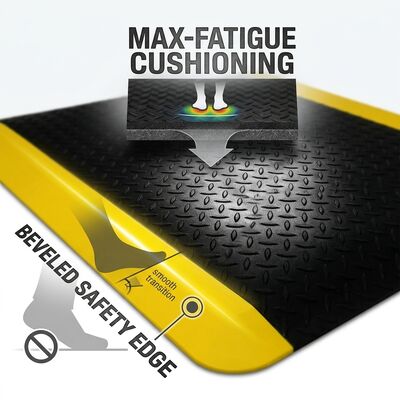 ESD Anti Fatigue Rubber Mat Bubble Top Black Static Dissipative Floor Mat สําหรับสถานที่ทํางานประกอบอิเล็กทรอนิกส์