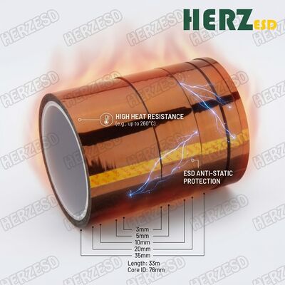 เทปโพลีอิไมด์คาปตันทนความร้อนสูงป้องกันไฟฟ้าสถิตสำหรับฉนวนบอร์ด ESD Safe