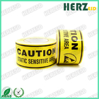 PVC / PE Material ESD Warning Tape / ESD Caution Tape Yellow Color With Black Printing