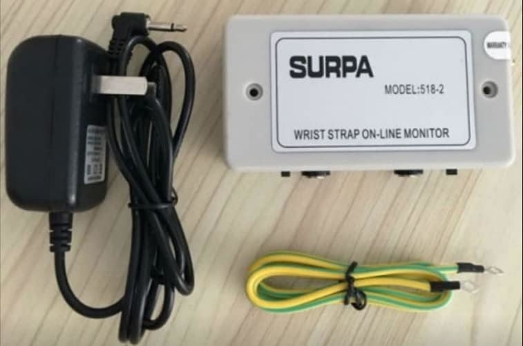 ESD SURPA 518-2 ESD เครื่องทดสอบเชือกข้อมือ / เครื่องตรวจจับเชือกข้อมือแบบออนไลน์