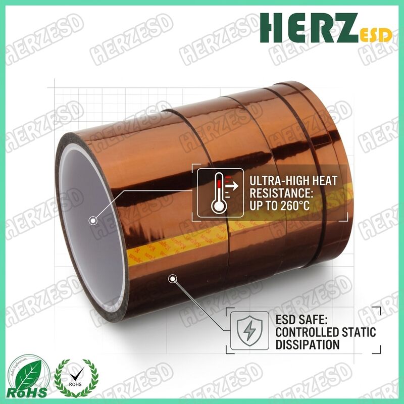 เทปโพลีอิไมด์คาปตันทนความร้อนสูงป้องกันไฟฟ้าสถิตสำหรับฉนวนบอร์ด ESD Safe