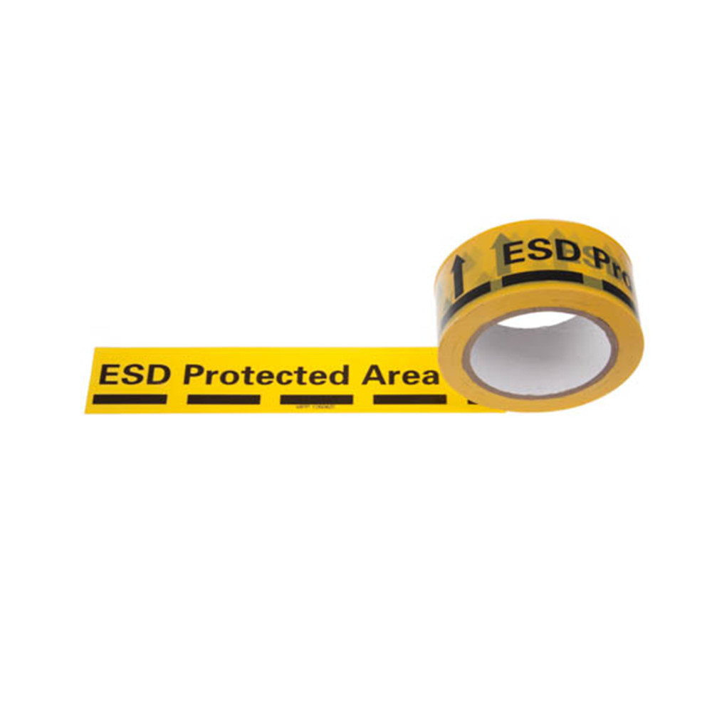 เทปเตือน ESD ทางเดินที่ละเอียดอ่อน PVC อิเล็กทรอนิกส์สำหรับบรรจุภัณฑ์ ...